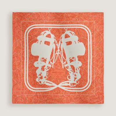 シルクバンダナ 《ロデオ・デ・フルーツ》 - オレンジ | Hermès